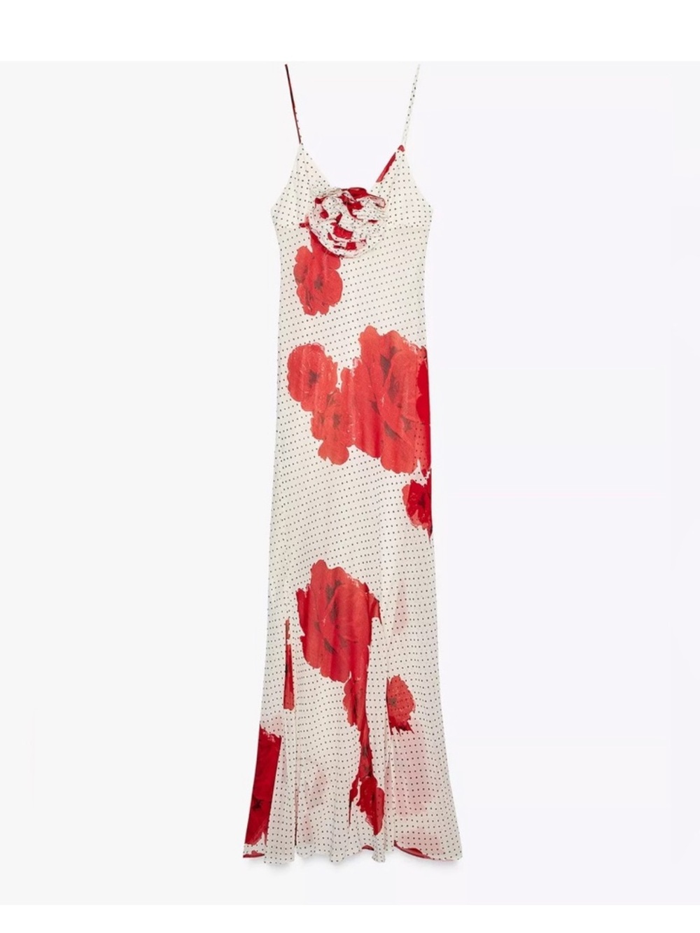 Red Floral Maxi Dress- Women- Zara
